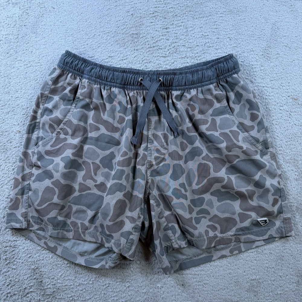 Burlebo Shorts Mens Small Camo Hybrid Lined Active Drawstring Performance